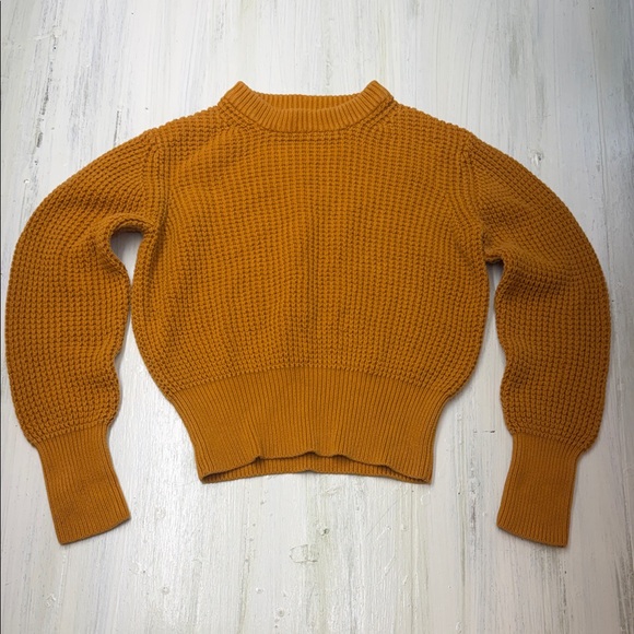 French Connection Luna Mozart Amber Waffle Knit 100% Cotton Sweater Sz M - Picture 3 of 16